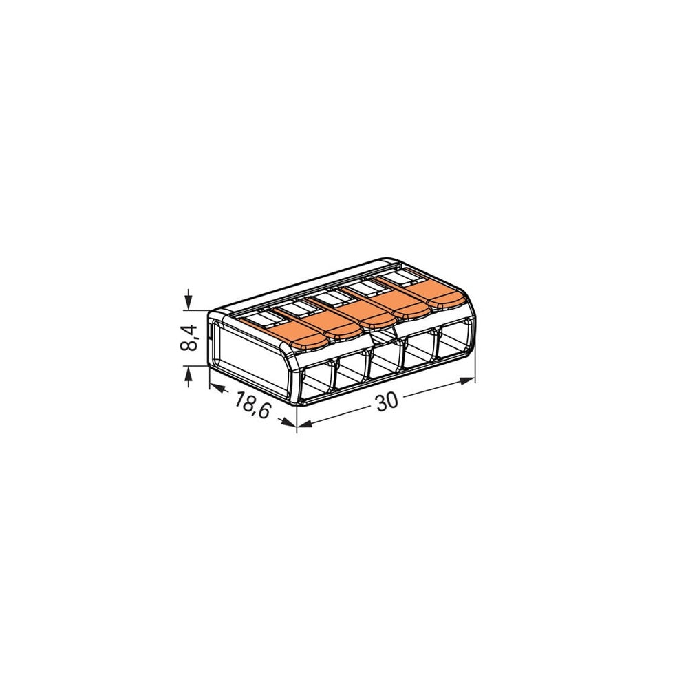 WAGO 221-415 Клема за 5 проводника 0.14–4 mm² (32A)