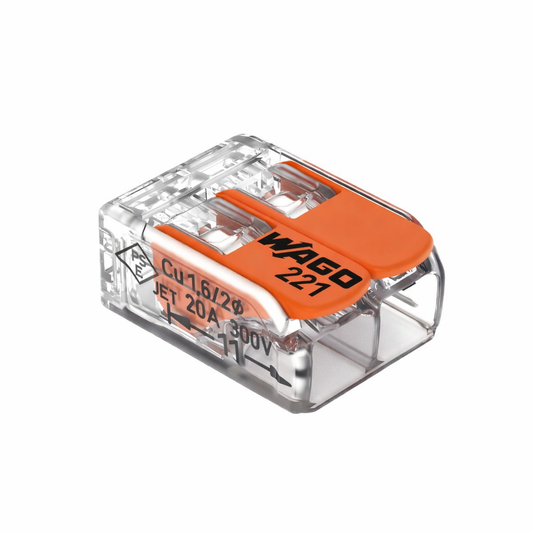WAGO 221-412 Клема за 2 проводника 0.14–4 mm² (32A)
