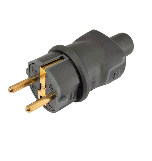 Щепсел 2P+T 16A IP44 гумиран черен Legrand