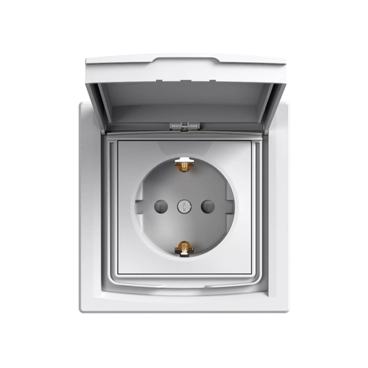 Schneider Asfora Контакт с капак и защита бял IP44 (EPH3100321)