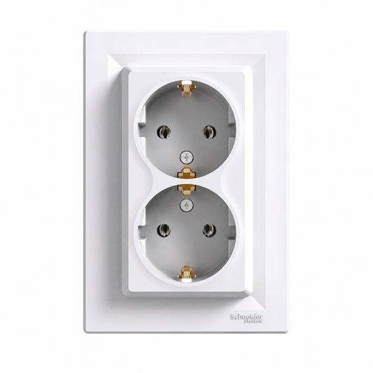 Двоен контакт Schneider Electric Asfora бял EPH9900121