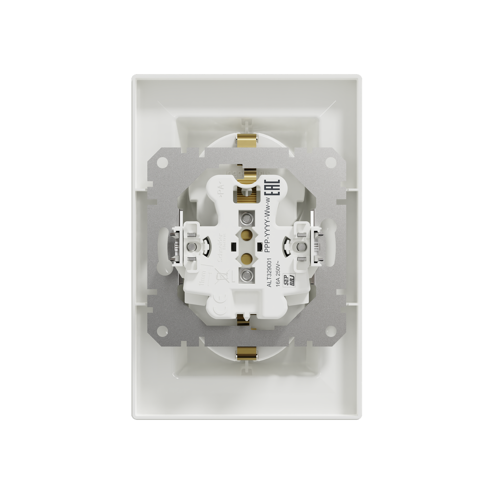 Двоен контакт Schneider Electric Asfora бял EPH9900121