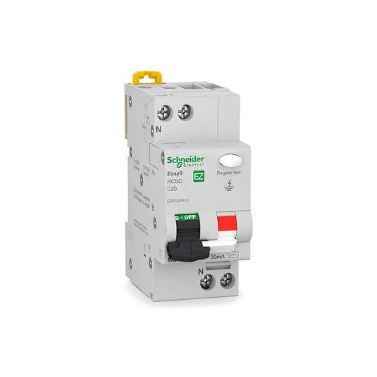 RCBO Residual Current Breaker 2P 20A 30mA Curve C AC