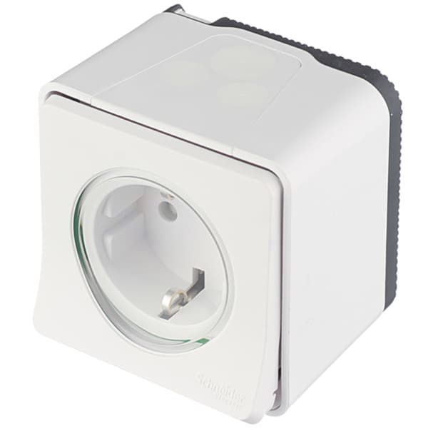 Schneider Mureva Styl Socket with Child Protection IP55, White (MUR39034)