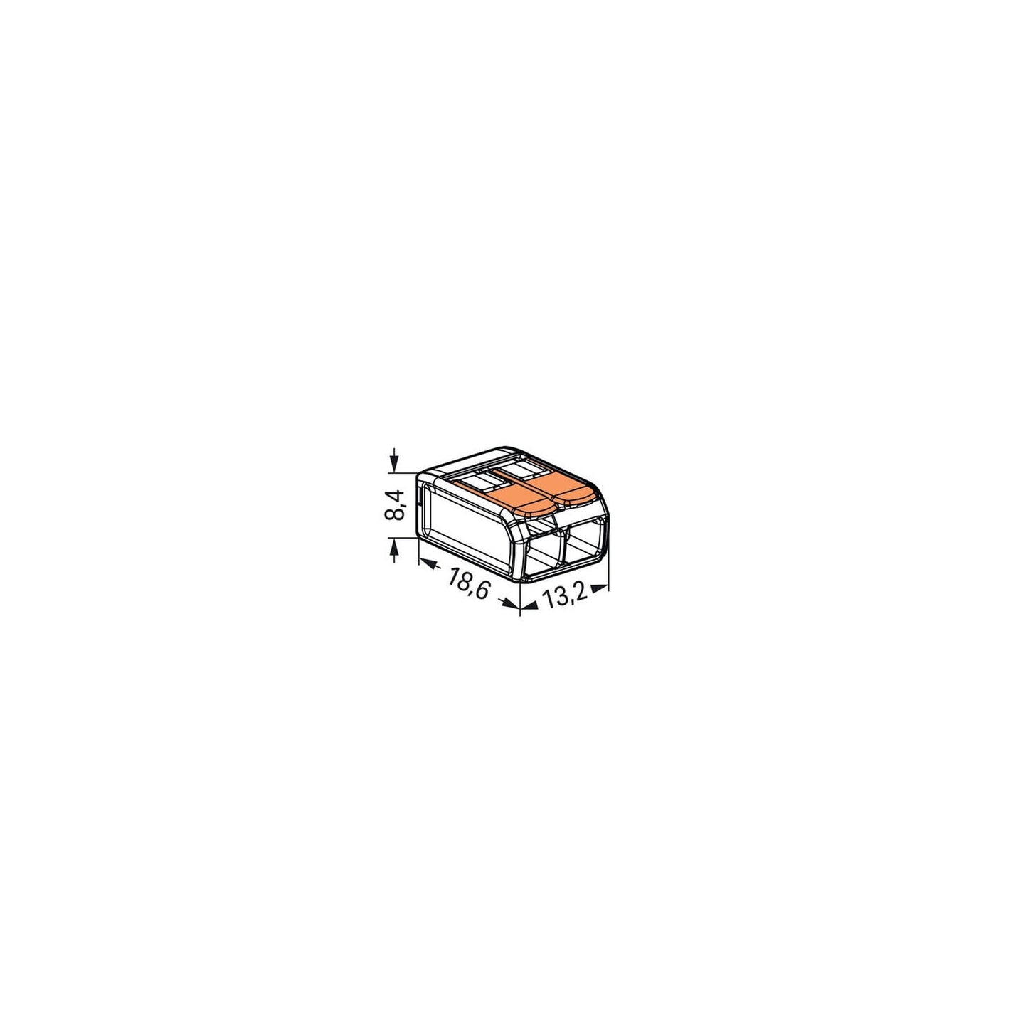 WAGO 221-412 Клема за 2 проводника 0.14–4 mm² (32A)