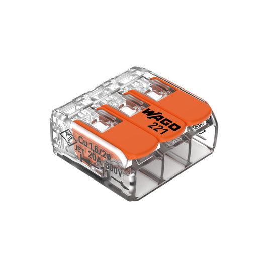 WAGO 221-413 Клема за 3 проводника 0.14–4 mm² (32A)