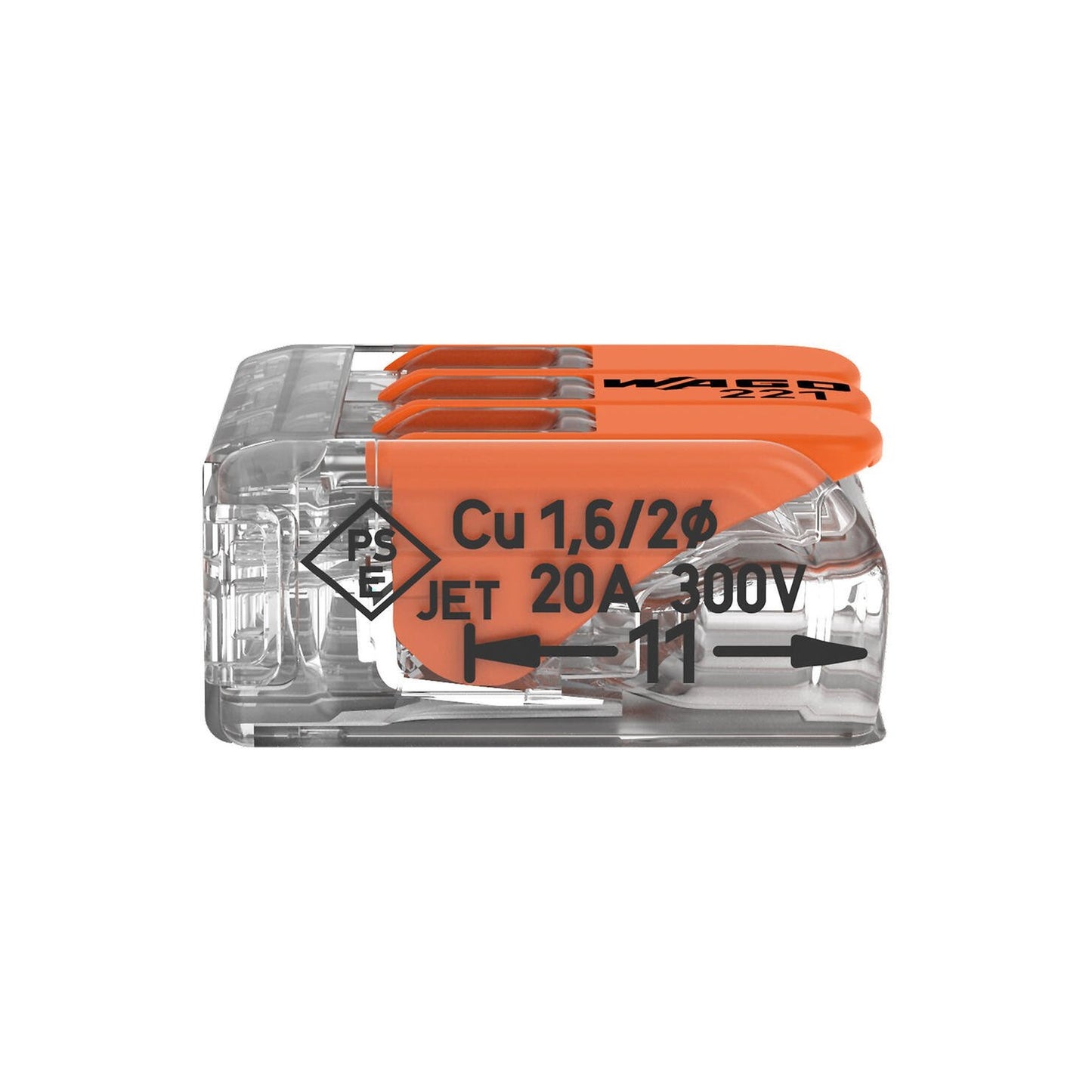 WAGO 221-413 Клема за 3 проводника 0.14–4 mm² (32A)