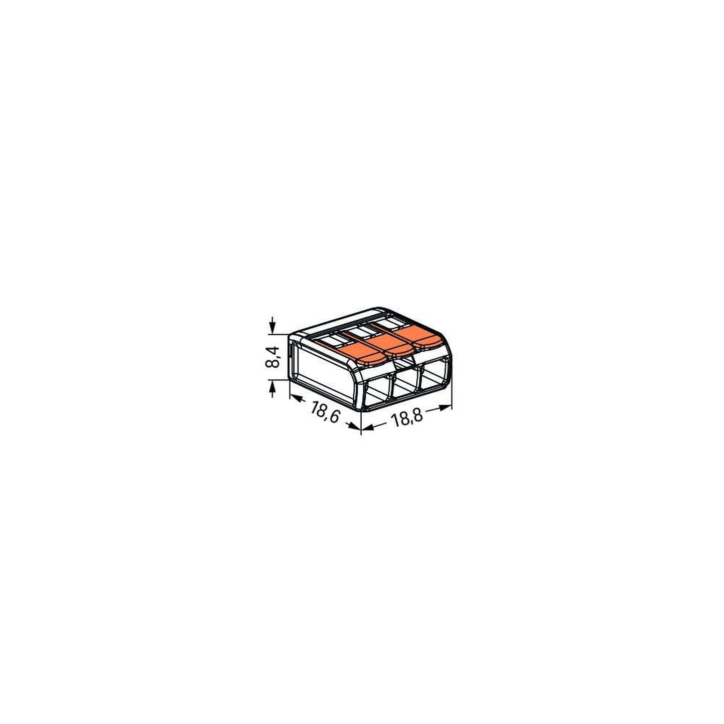 WAGO 221-413 Клема за 3 проводника 0.14–4 mm² (32A)