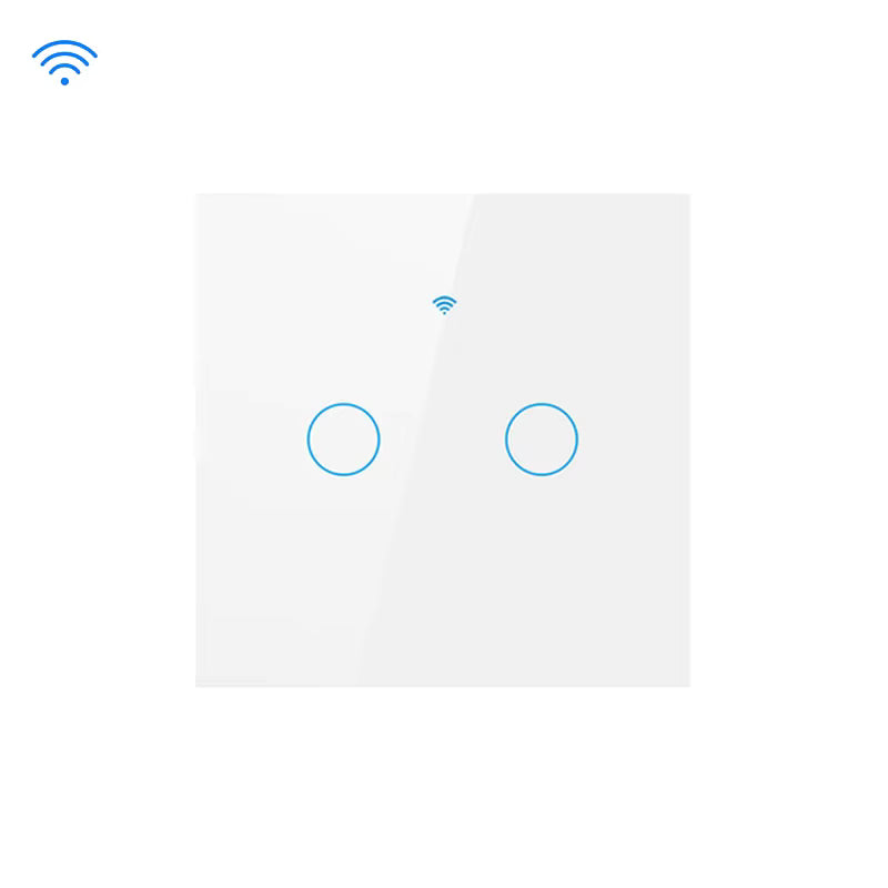 WiFi смарт ключ за стена двоен — универсален (с/без нулев проводник)