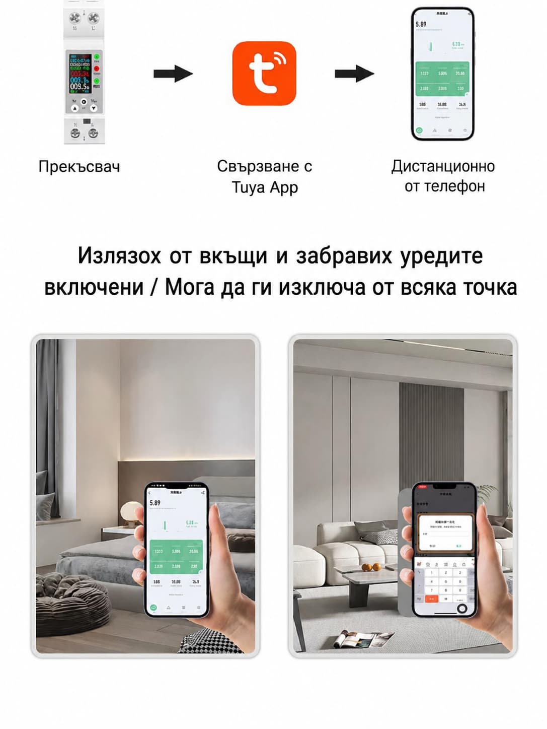 Wifi многофункционален електромер с цветен дисплей