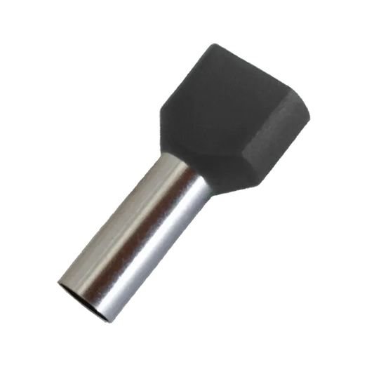 Двойна кабелна ферулка 2×1.5 mm² – Черна (50 бр.)