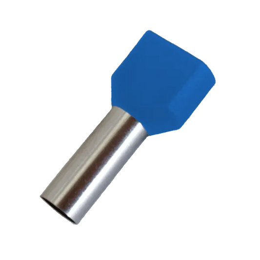 Двойна кабелна ферулка 2×0.75 mm² – Синя (50 бр.)