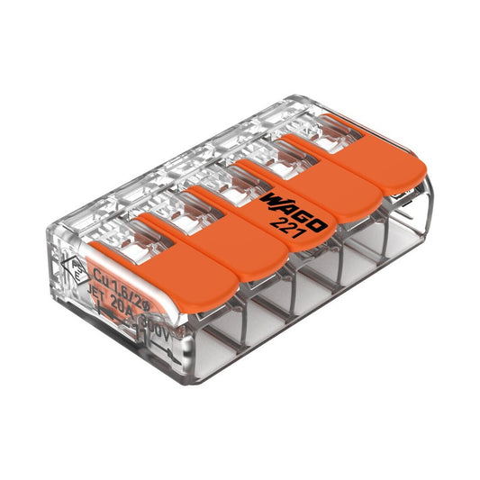 WAGO 221-415 Клема за 5 проводника 0.14–4 mm² (32A)