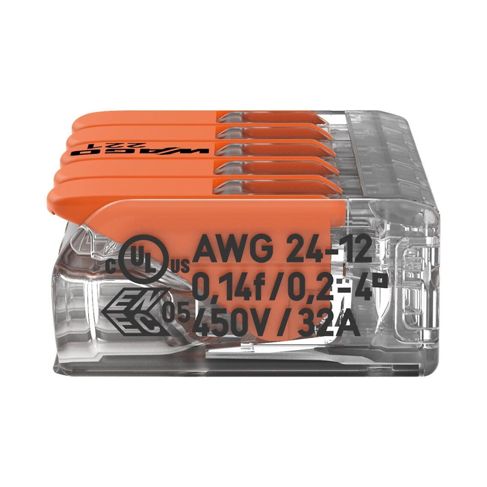 WAGO 221-415 Клема за 5 проводника 0.14–4 mm² (32A)
