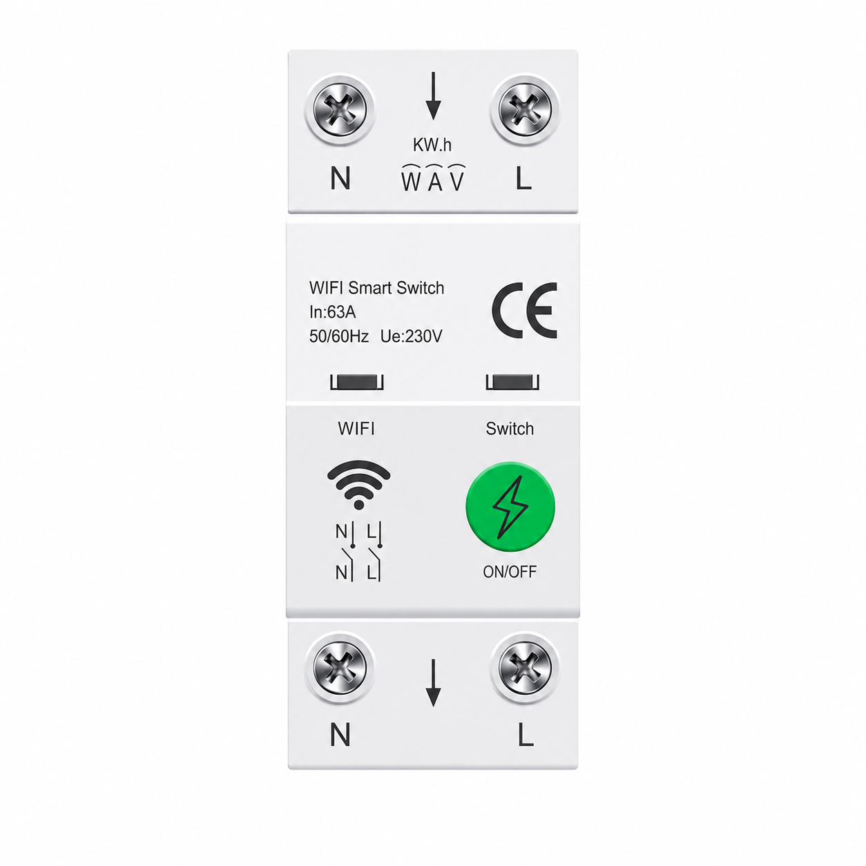 Wifi автоматичен прекъсвач 2P 1-63A с мониторинг